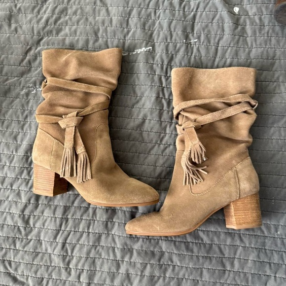 Tan Suede Tassle Boot - Picture 6 of 6